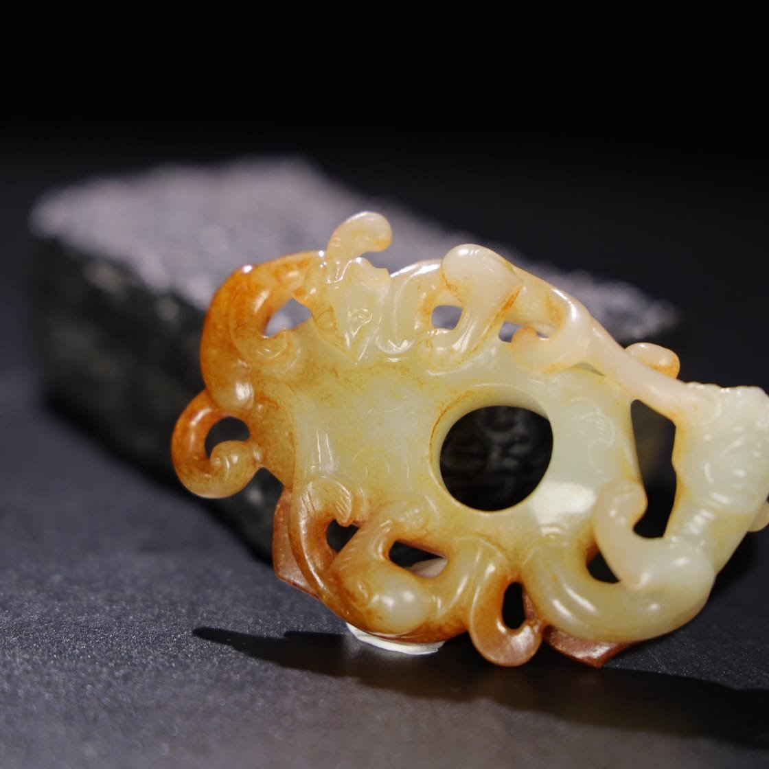 Chinese Natural Jade Carved handles