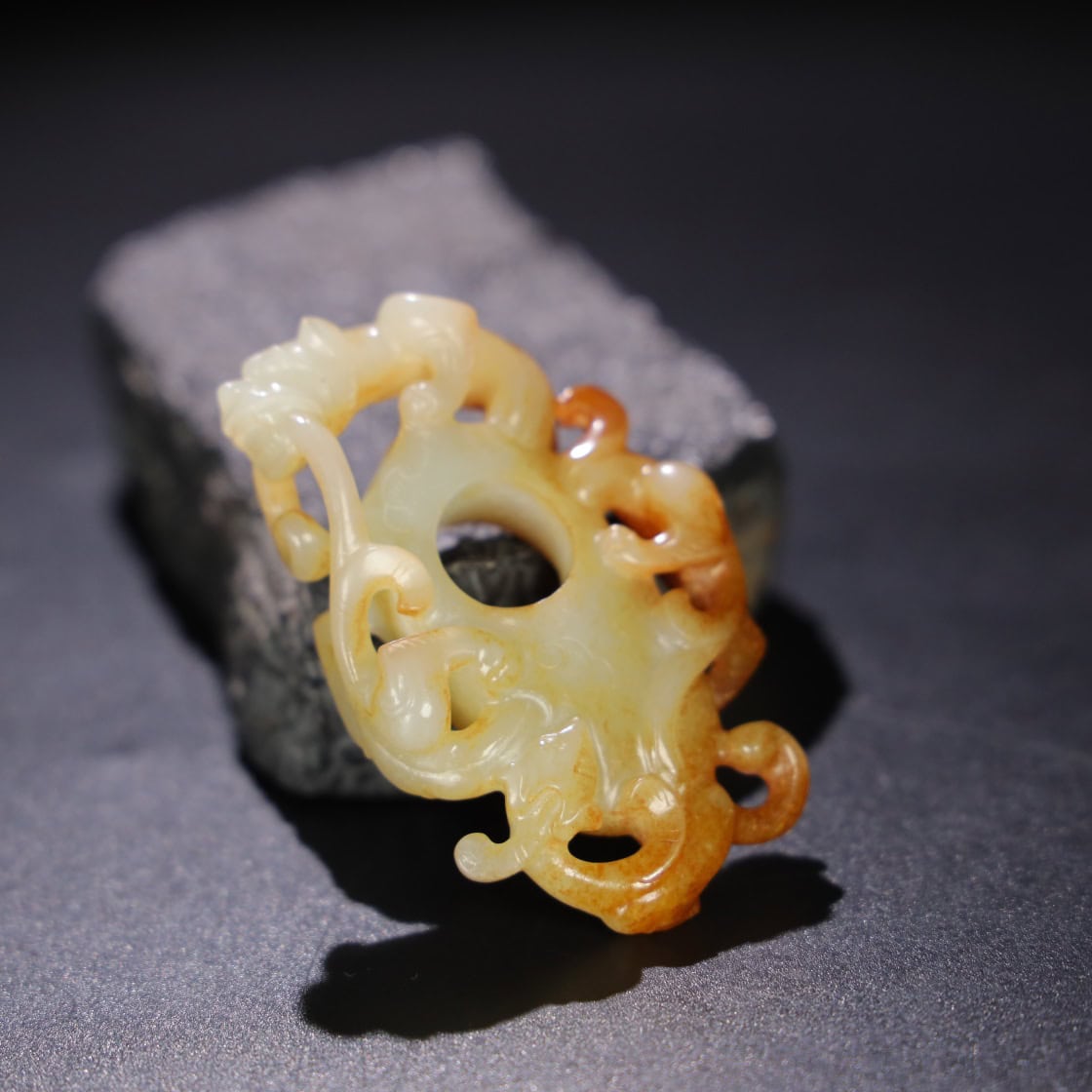 Chinese Natural Jade Carved handles