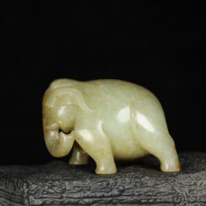 Chinese Natural Jade Carved elephants