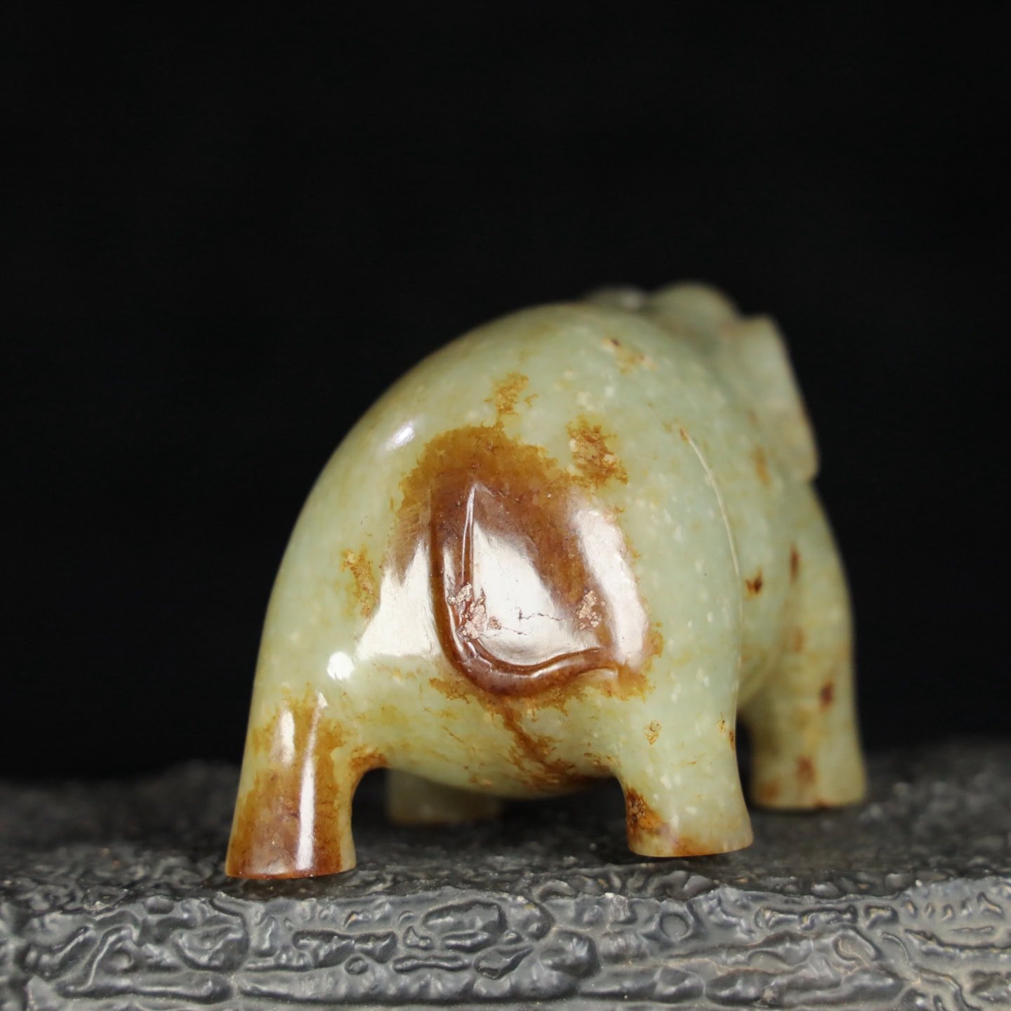 Chinese Natural Jade Carved elephants