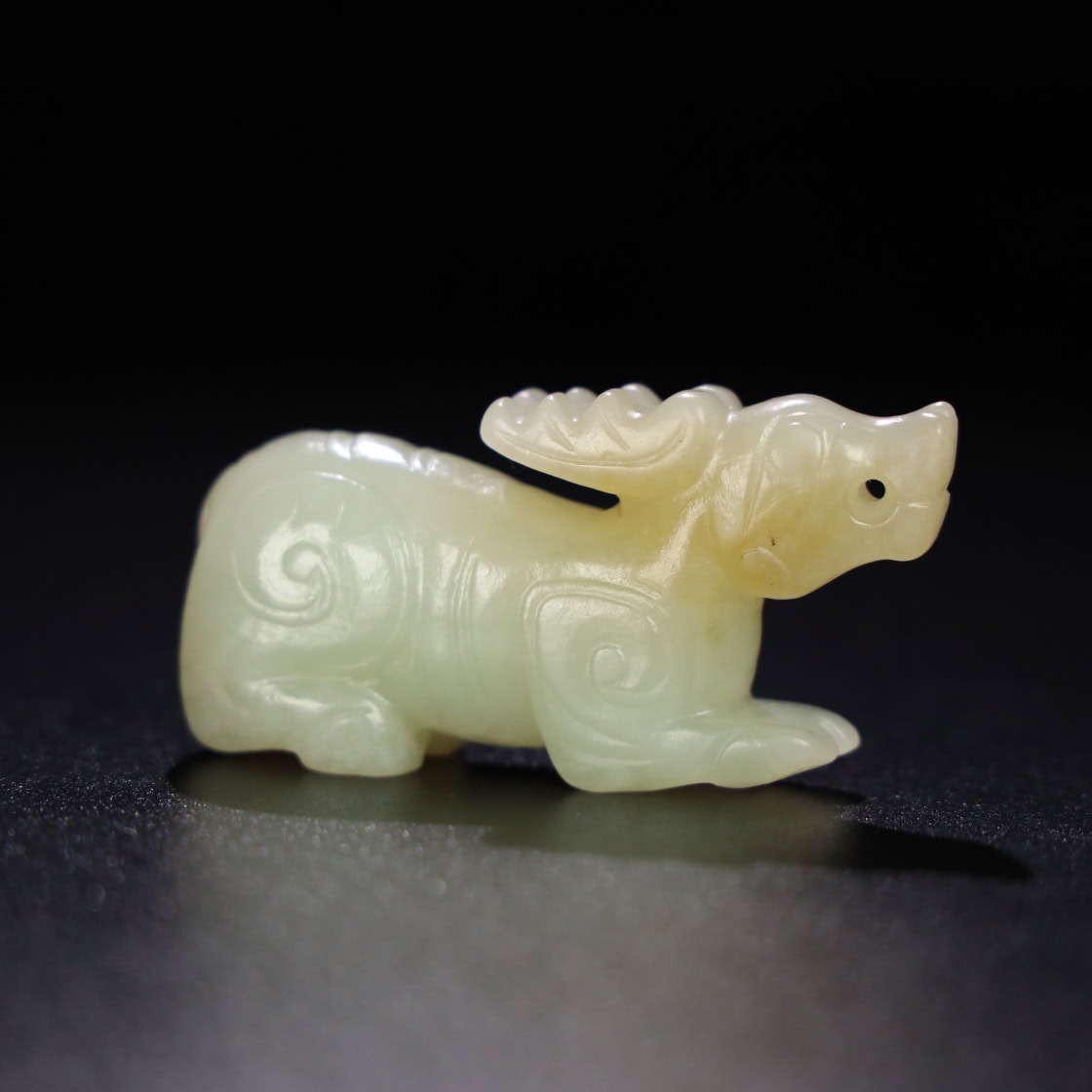 Chinese Natural Jade Carved Deer