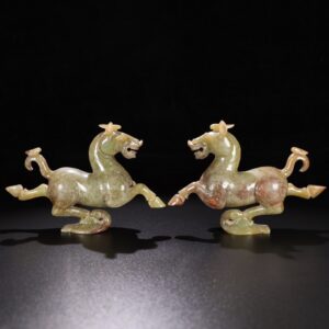 Chinese Natural Jade Carved horses
