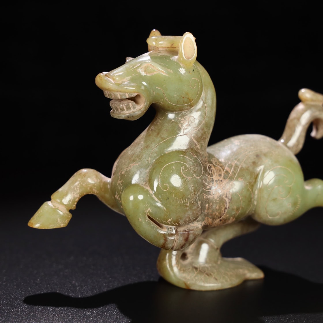 Chinese Natural Jade Carved horses