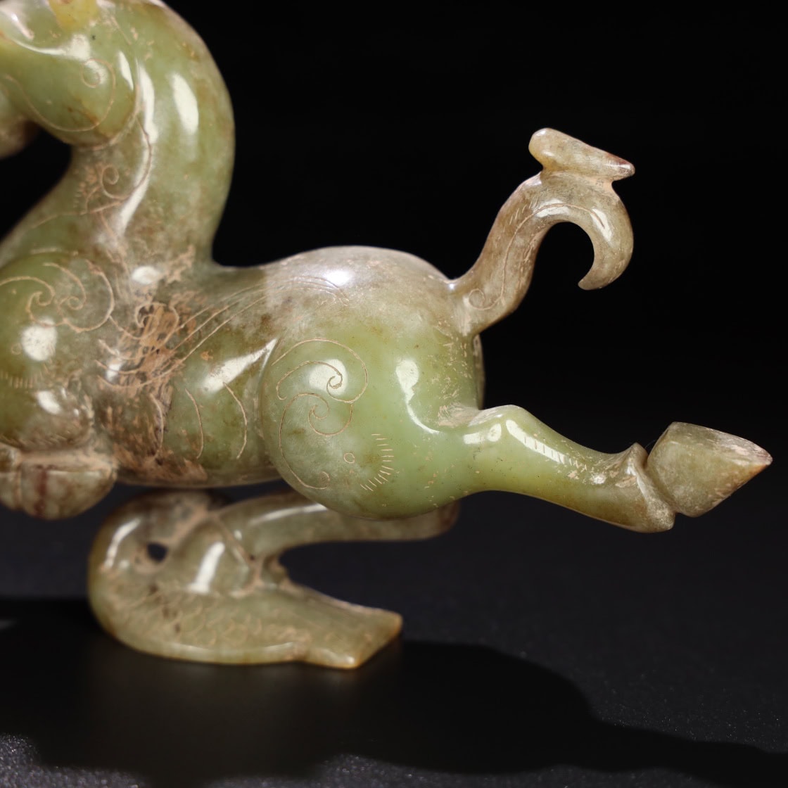 Chinese Natural Jade Carved horses