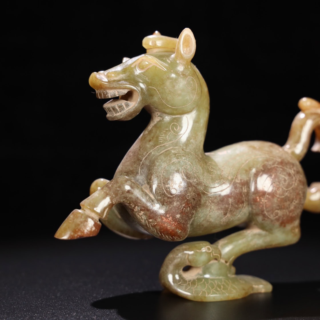 Chinese Natural Jade Carved horses