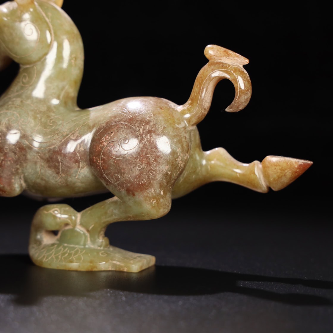 Chinese Natural Jade Carved horses
