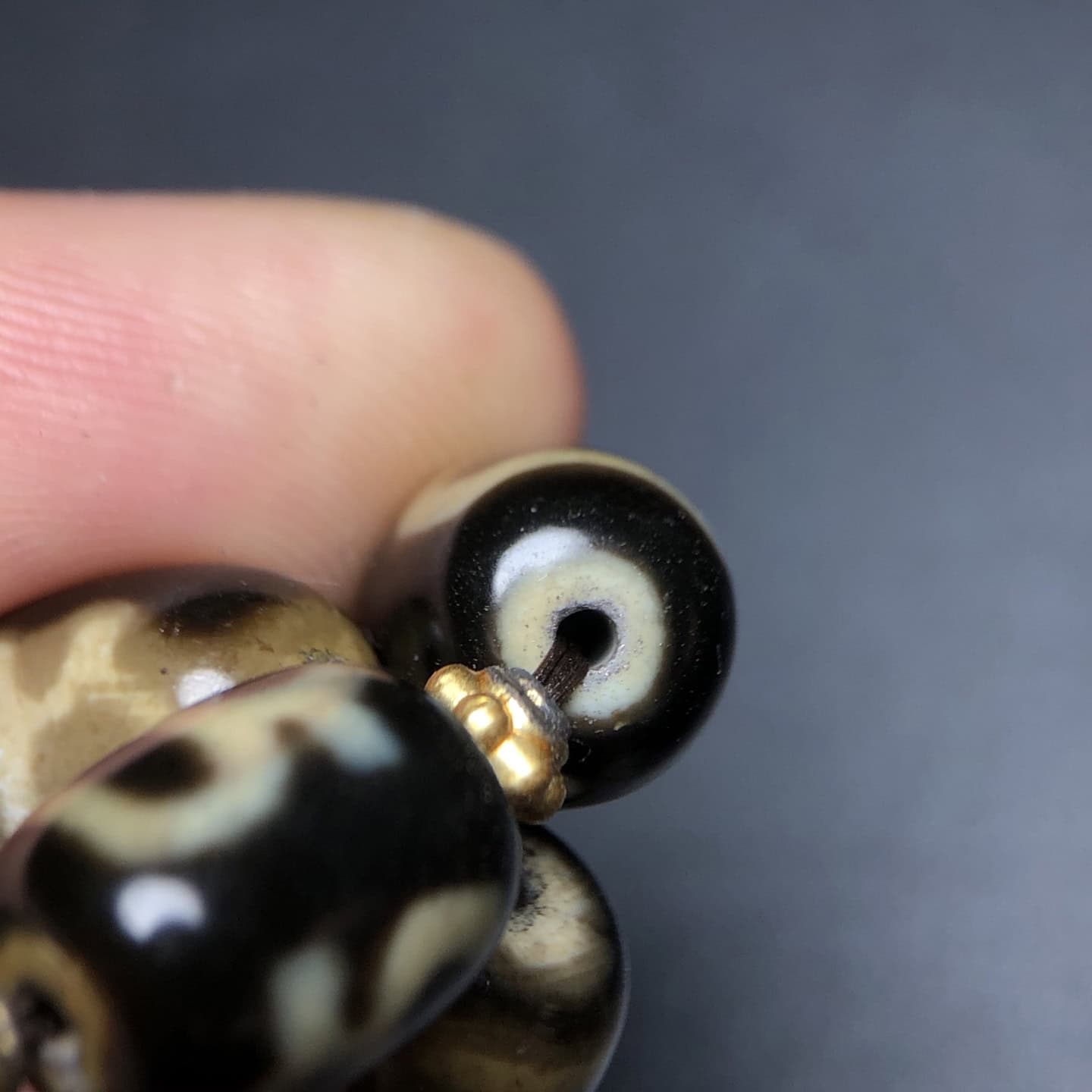 Chinese Natural Agate DZI Bead Bracelet