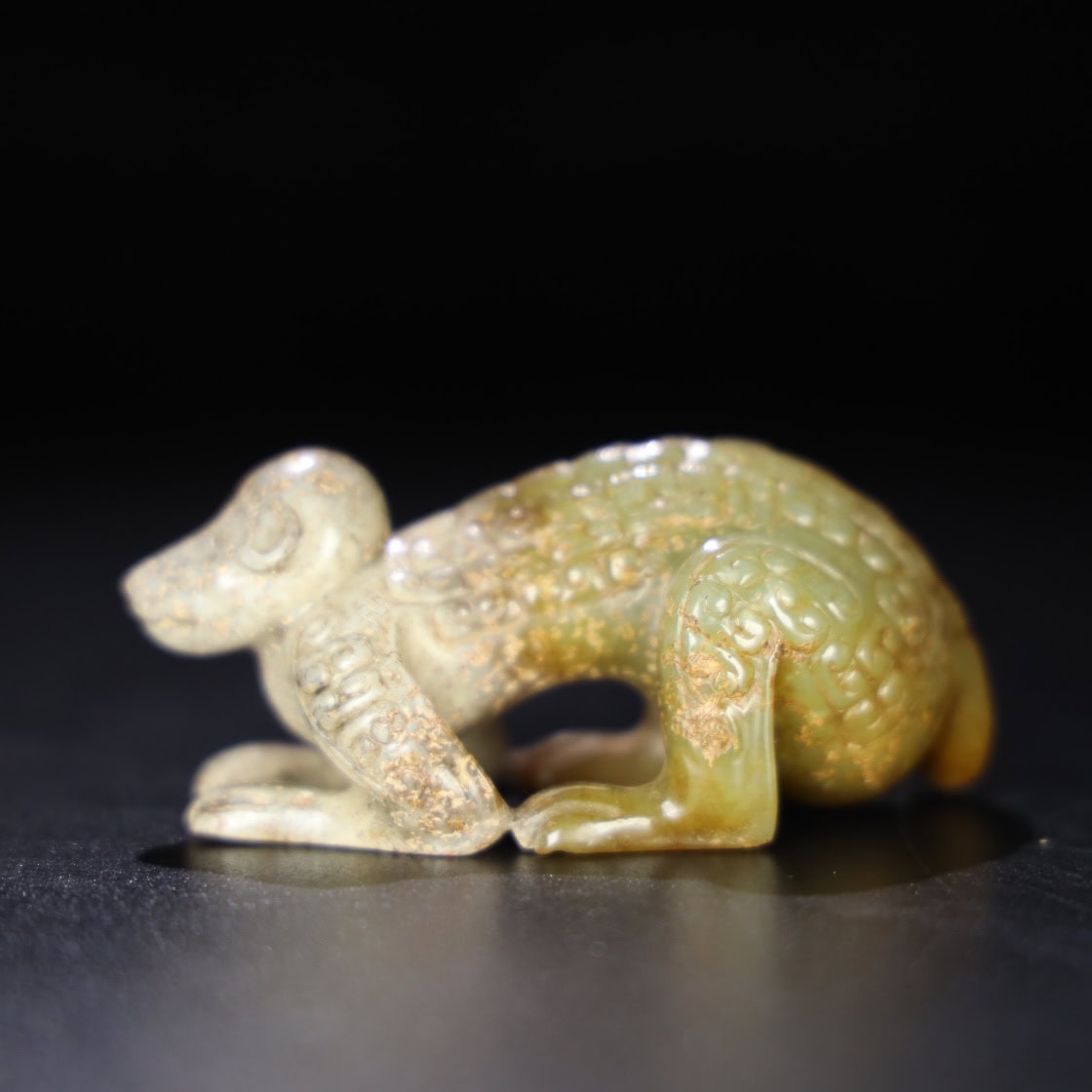 Chinese Natural Jade Carved Monkey Handle