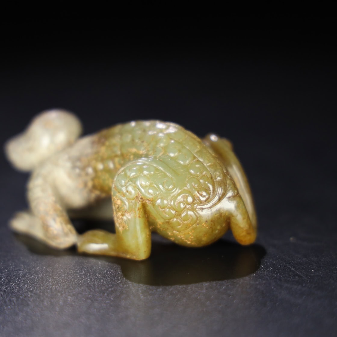 Chinese Natural Jade Carved Monkey Handle