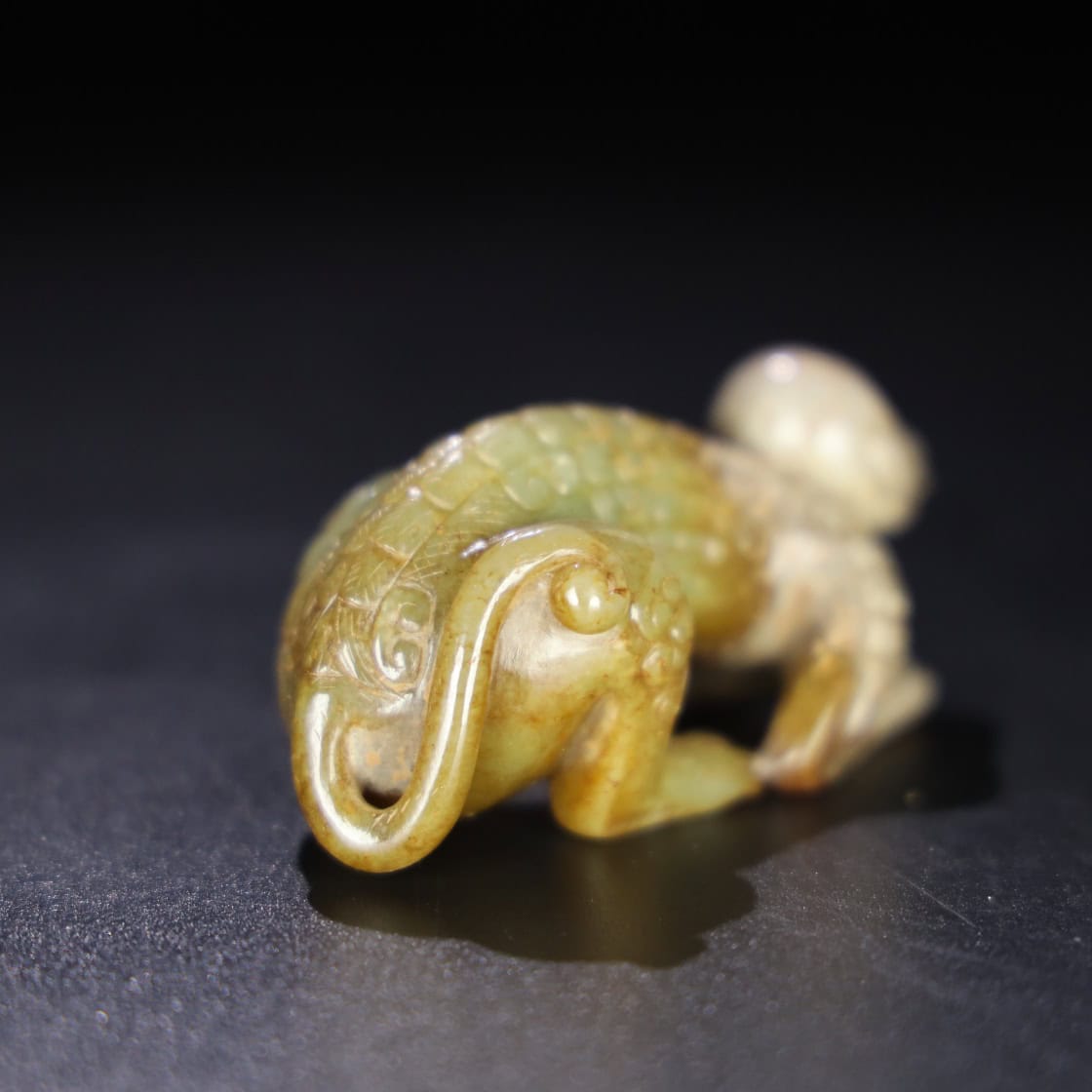 Chinese Natural Jade Carved Monkey Handle