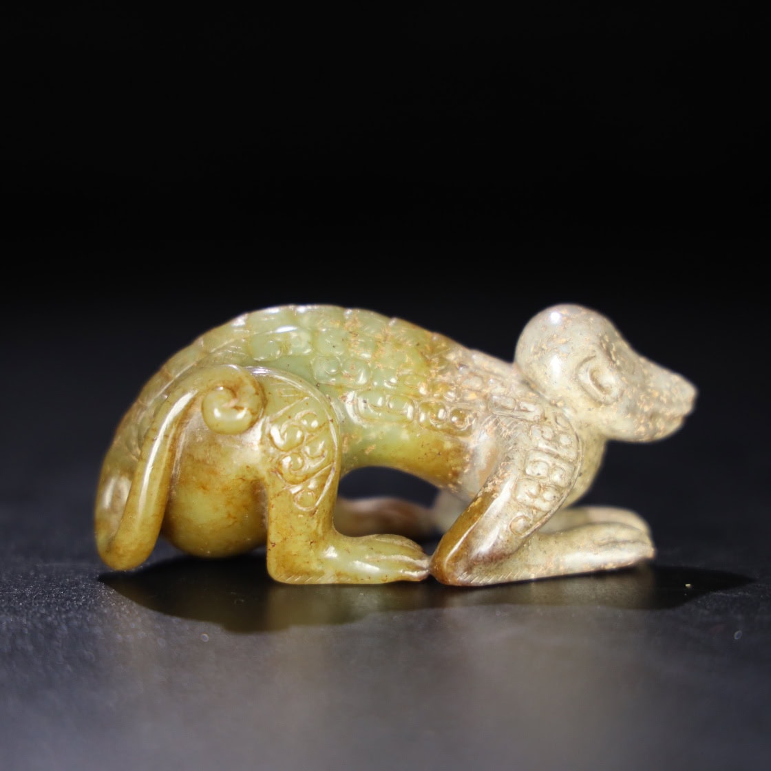 Chinese Natural Jade Carved Monkey Handle
