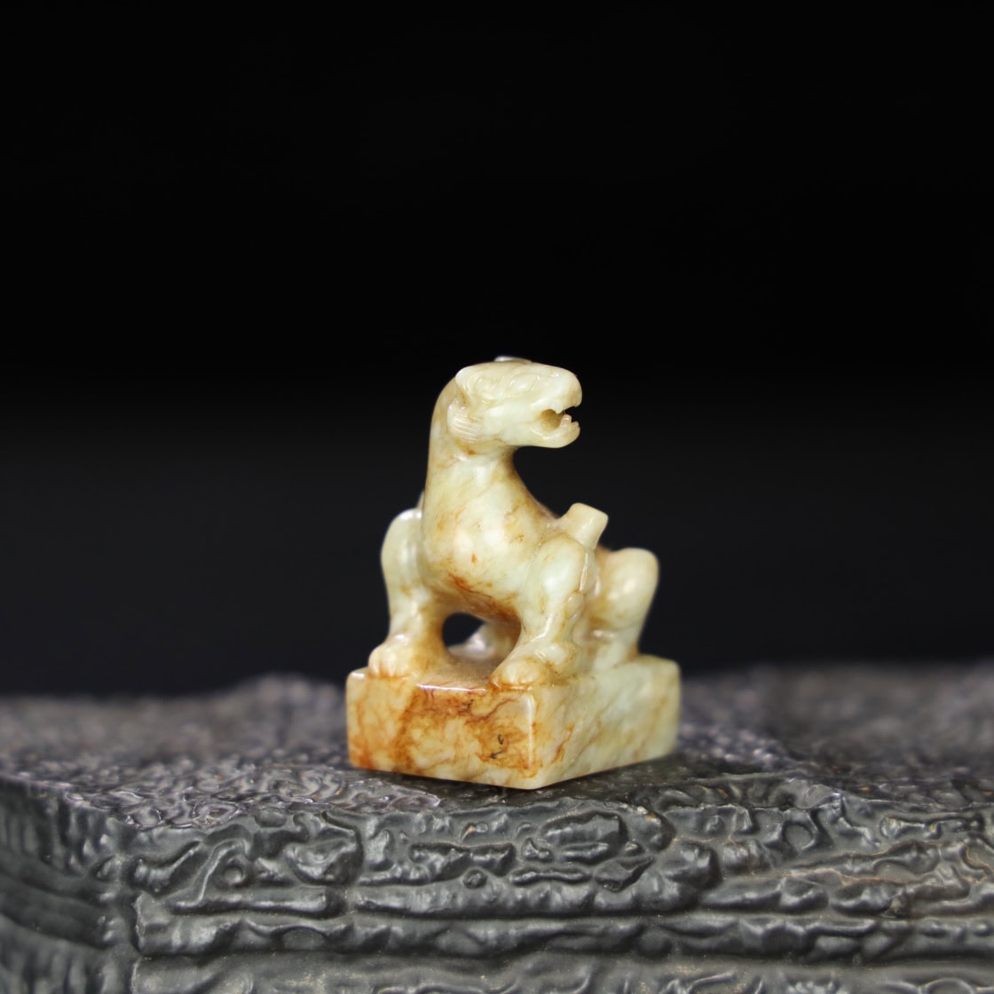 Chinese Natural Jade Carved Seals