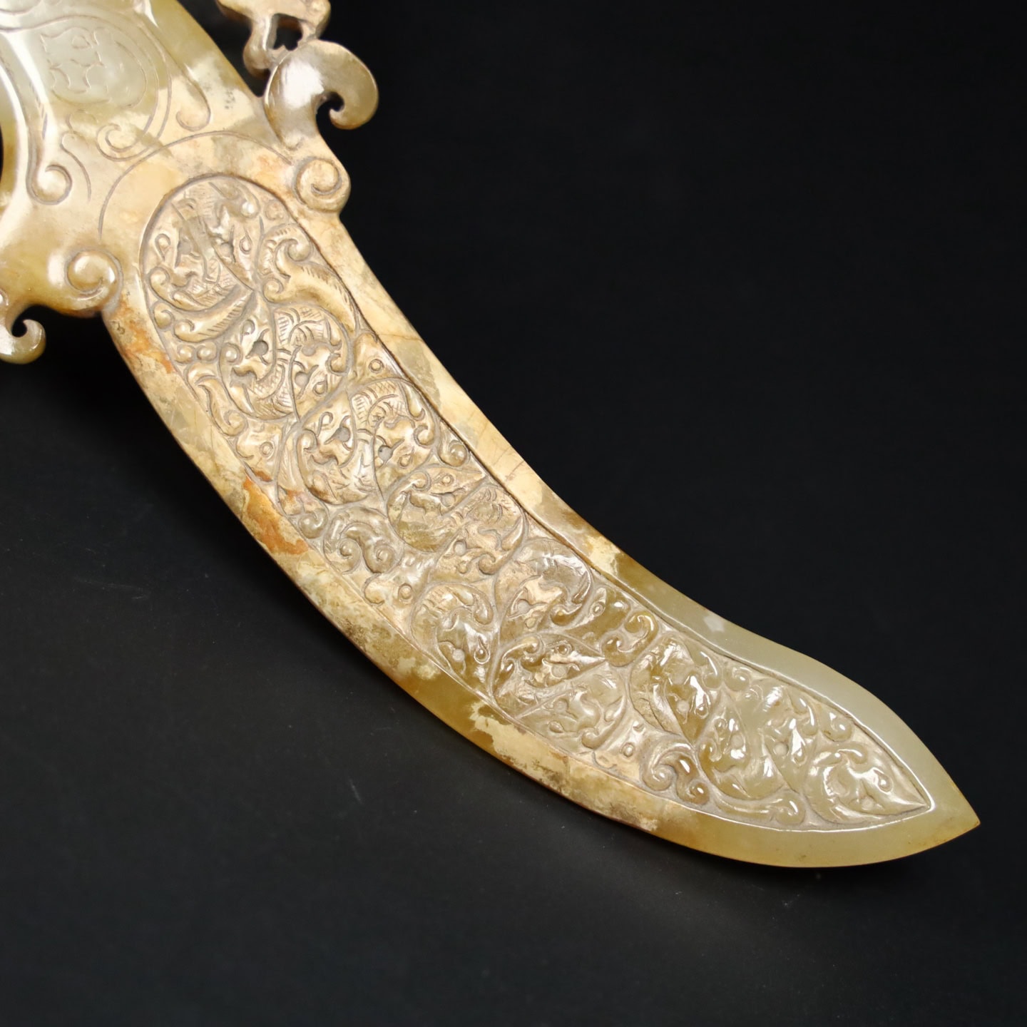 Chinese Natural Jade Carved weapons