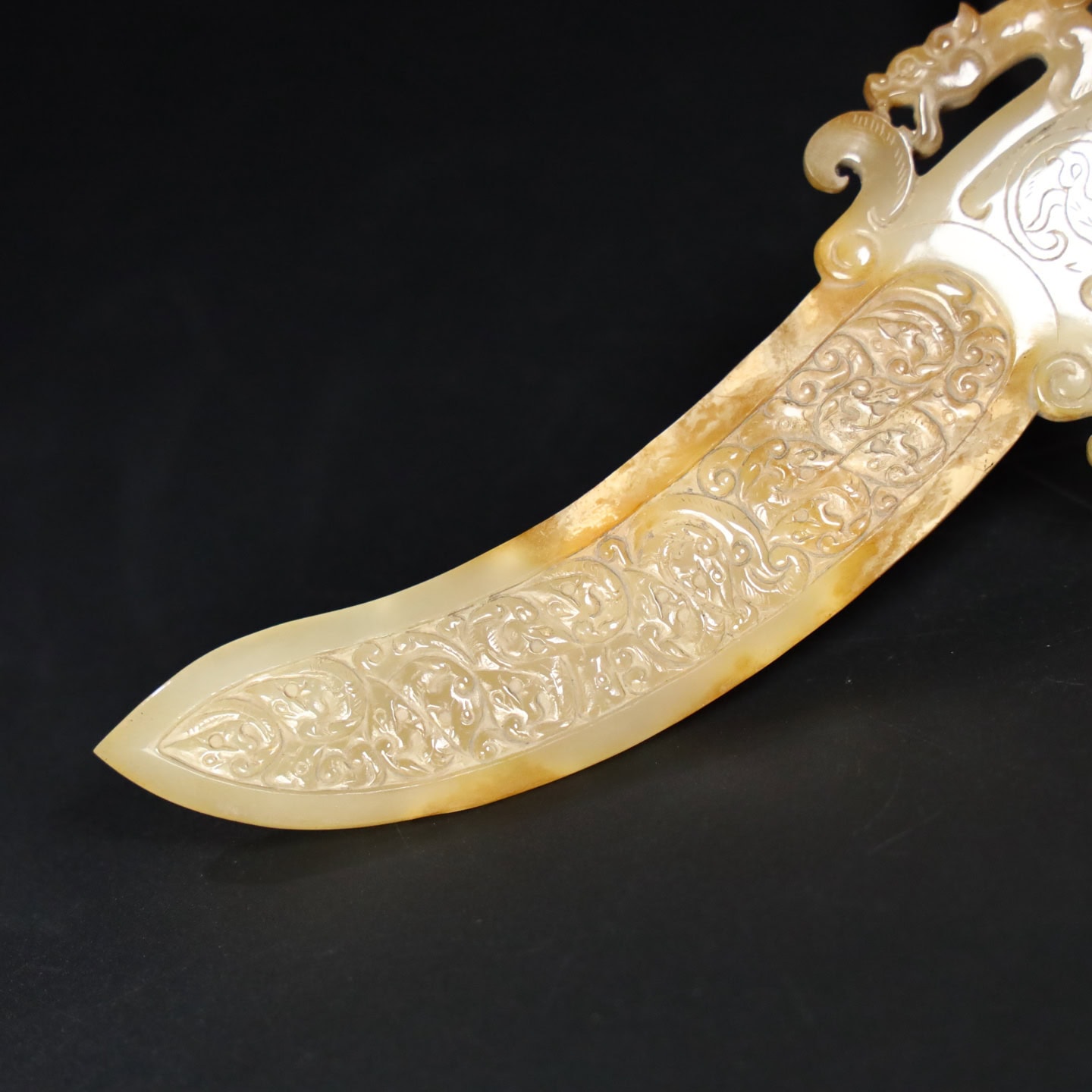 Chinese Natural Jade Carved weapons