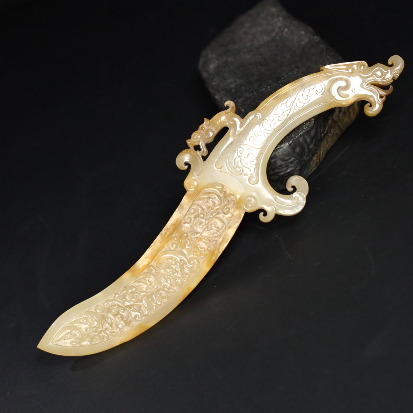 Chinese Natural Jade Carved weapons