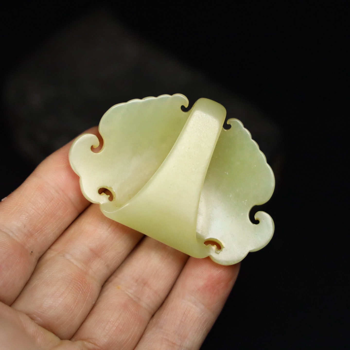 Chinese Natural Jade Carved belt buckle