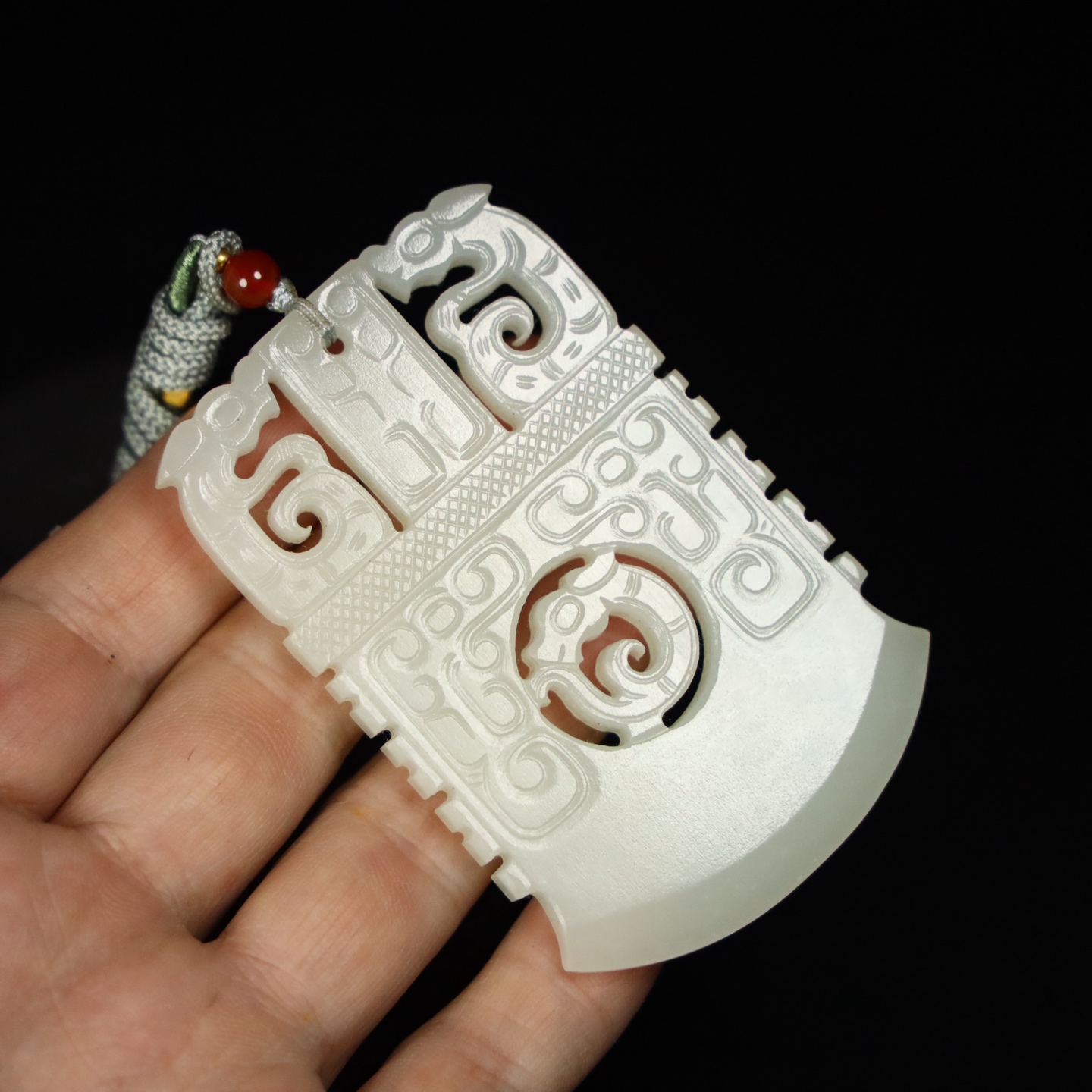 Chinese Natural Jade Carved Dragon Pendant