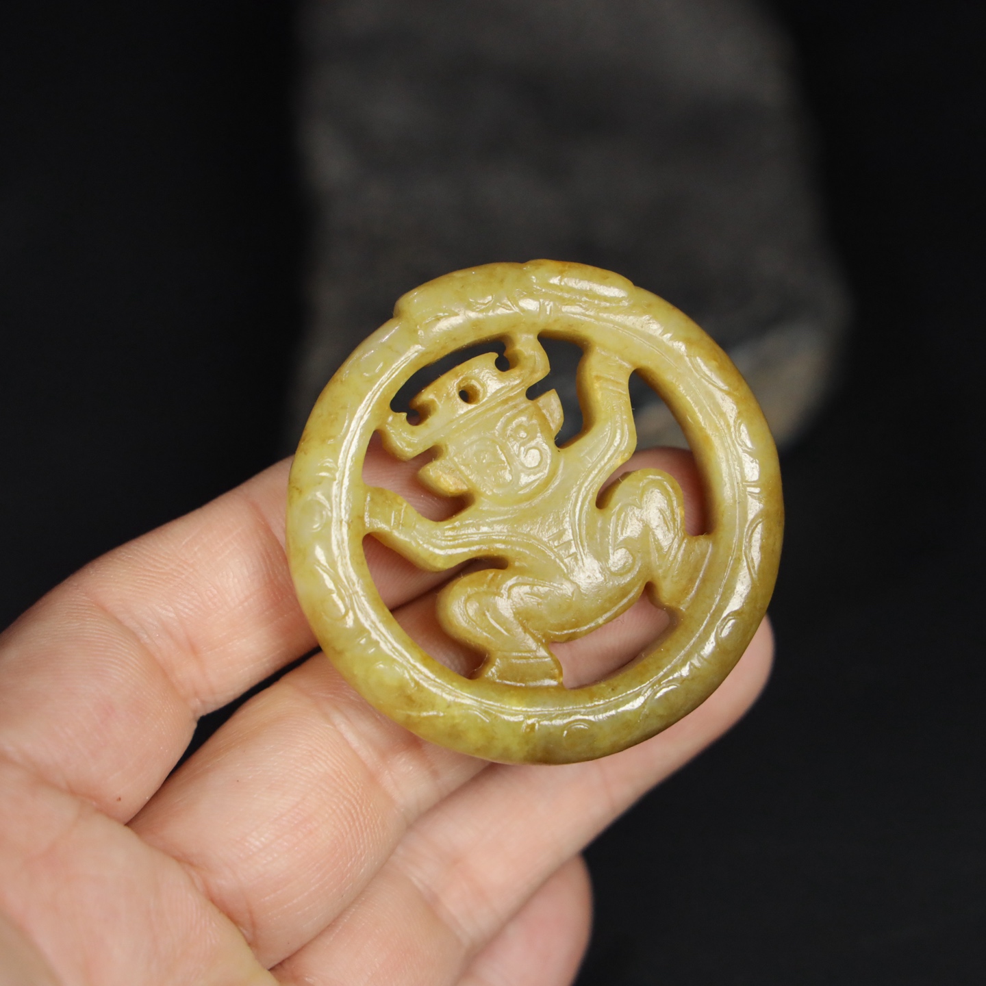 Chinese Natural Jade Carved Pendant