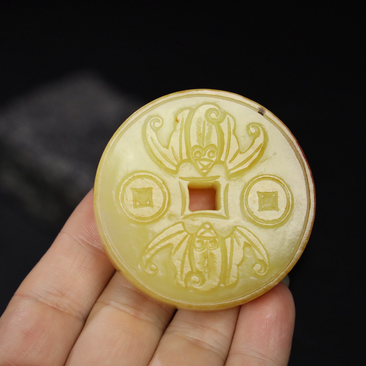 Chinese Natural Jade Carved Pendant