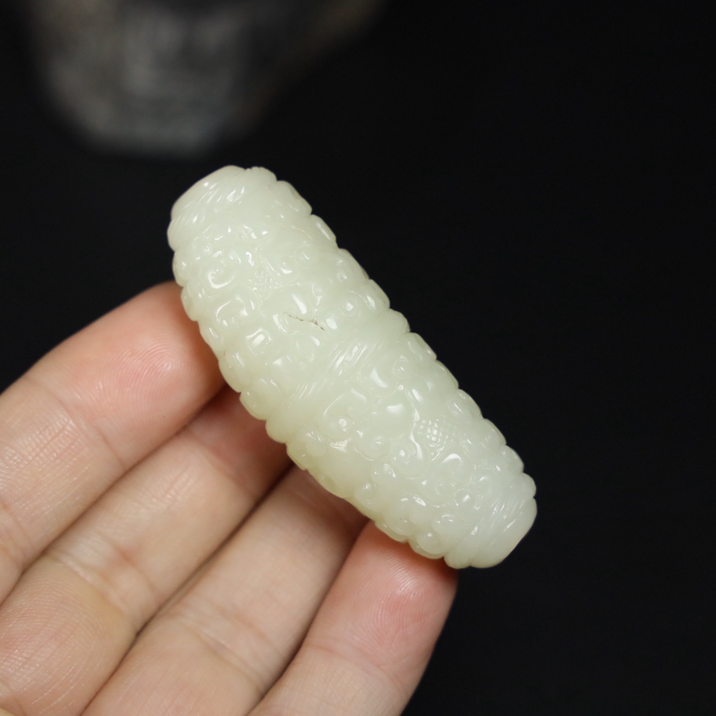 Chinese Natural Jade Carved Ornament