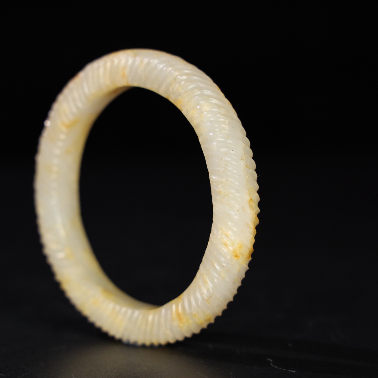 Chinese Natural Jade Carved Bracelet