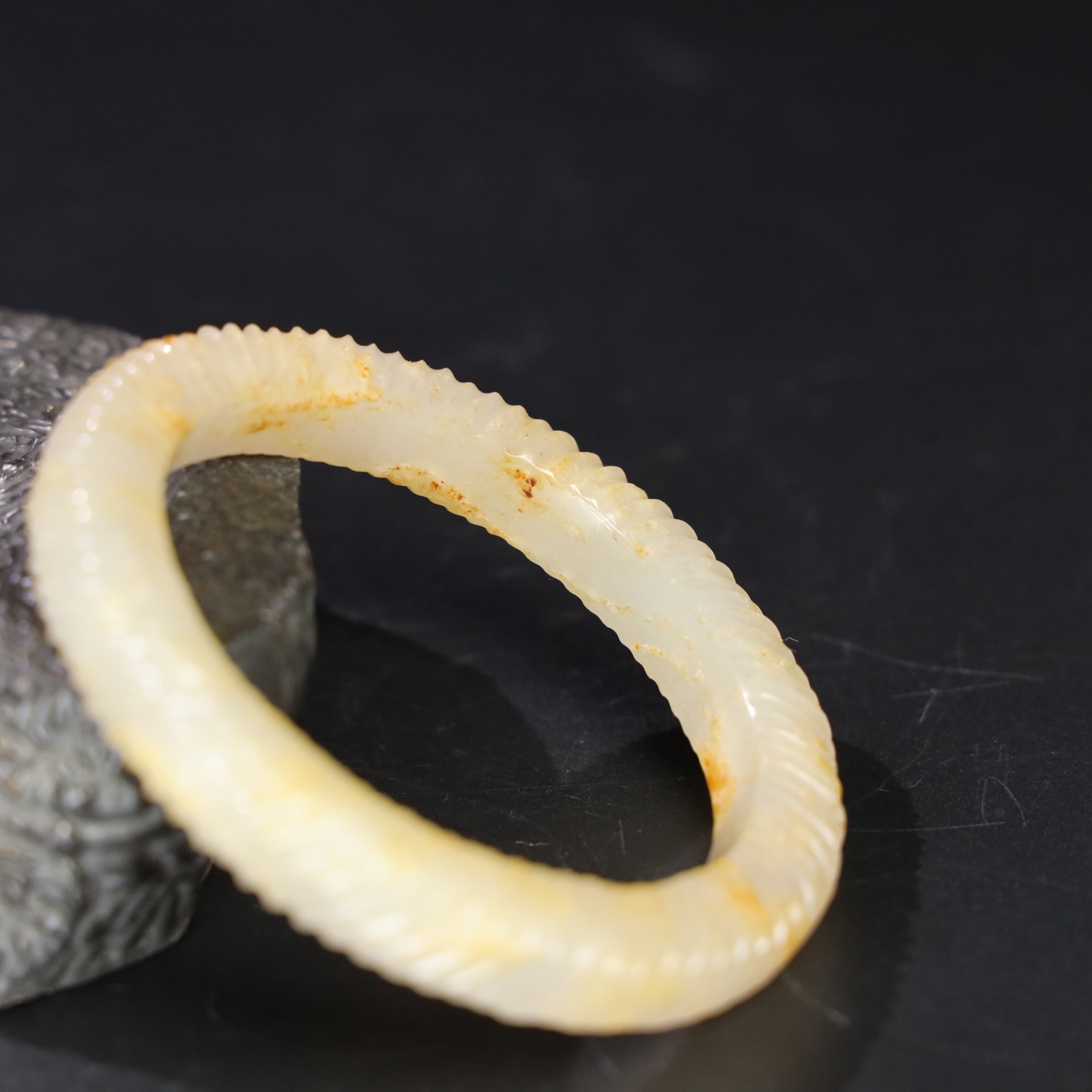 Chinese Natural Jade Carved Bracelet