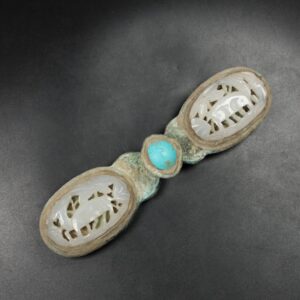 Chinese Natural Jade Carved belt buckle