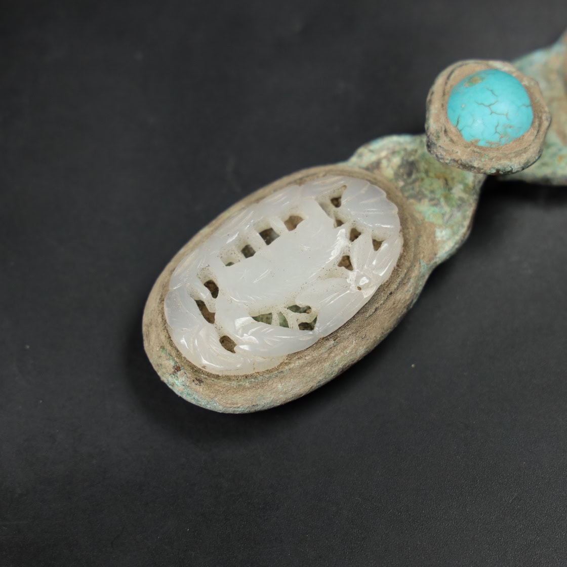 Chinese Natural Jade Carved belt buckle