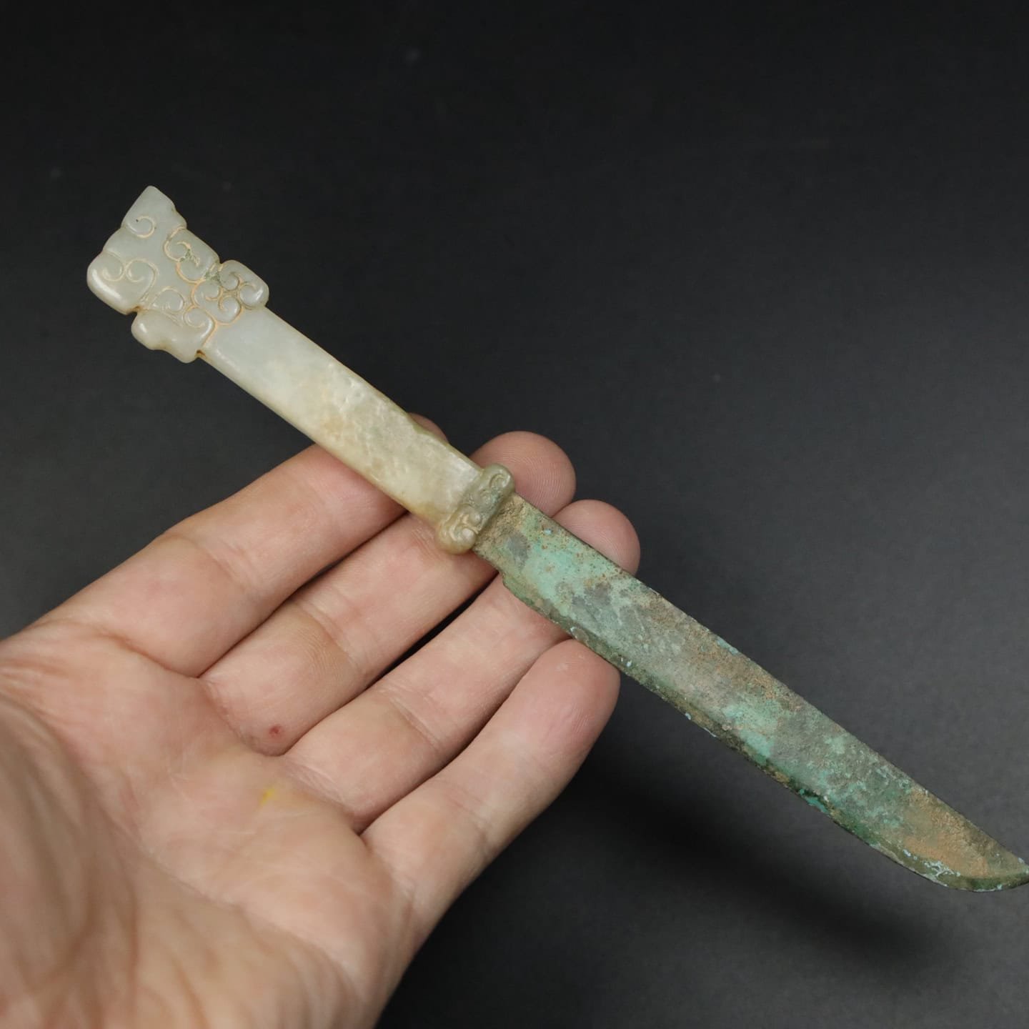 Chinese Natural Jade Carved Daggers
