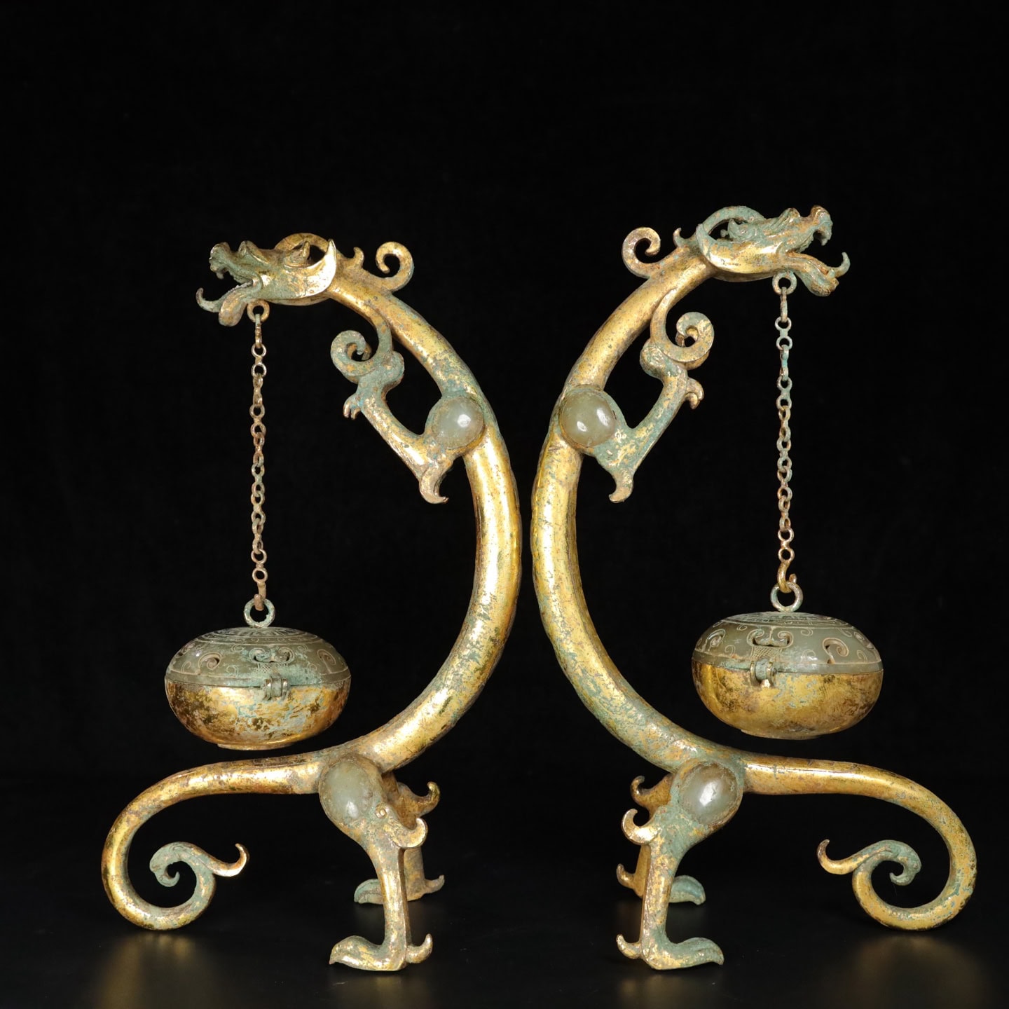 Chinese Natural Jade Carved incense burner