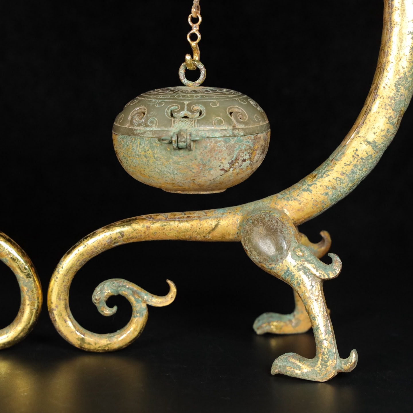 Chinese Natural Jade Carved incense burner