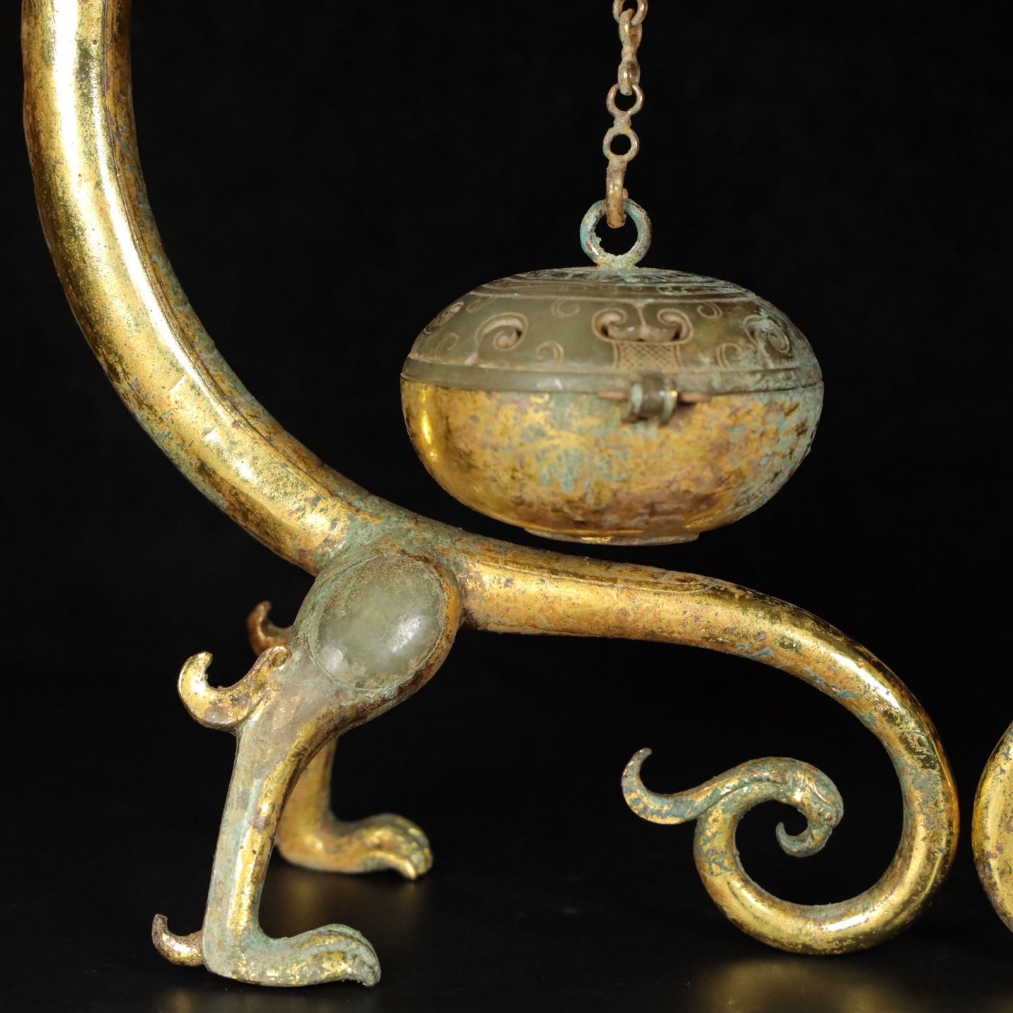 Chinese Natural Jade Carved incense burner