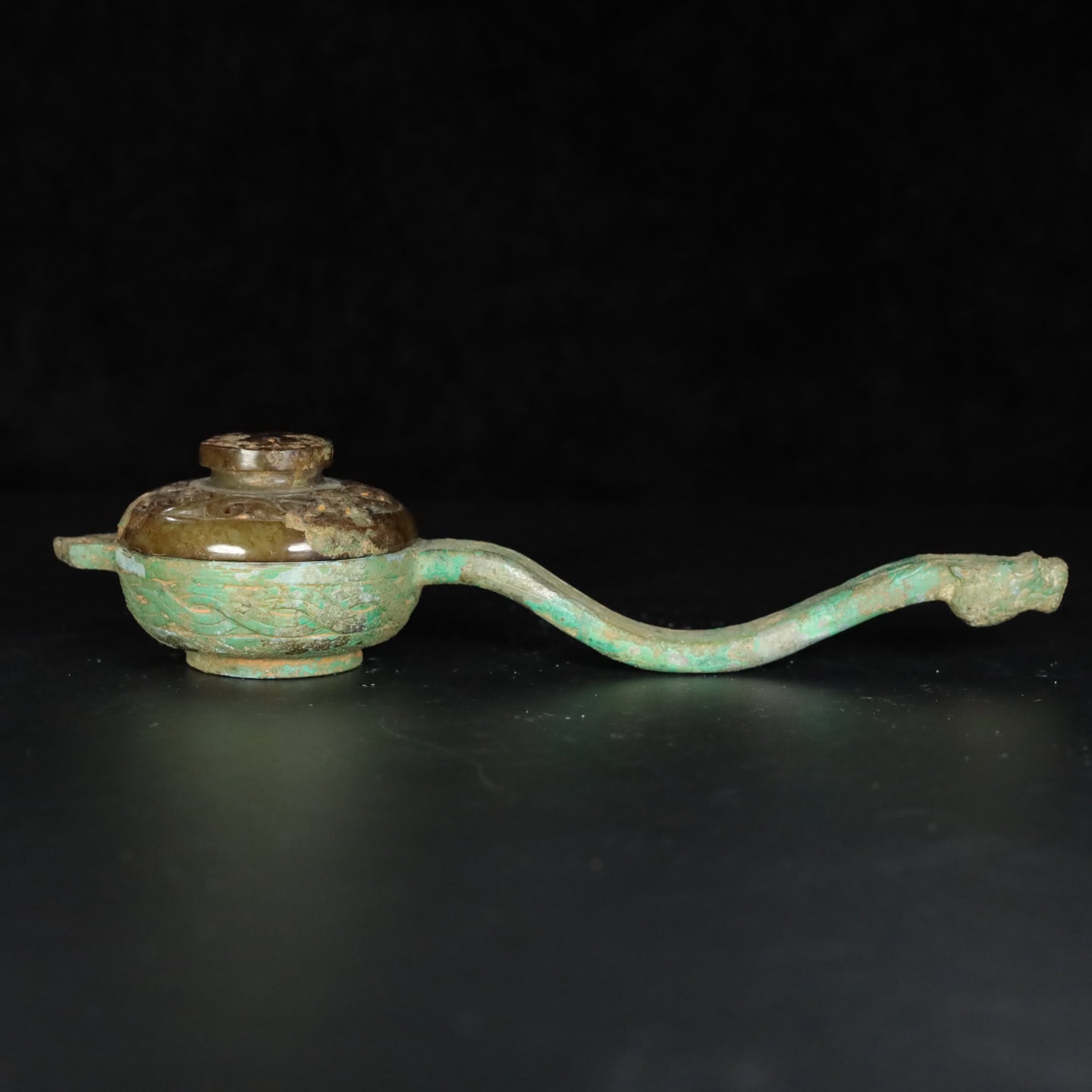 Chinese Natural Jade Carved Oven Furnaces