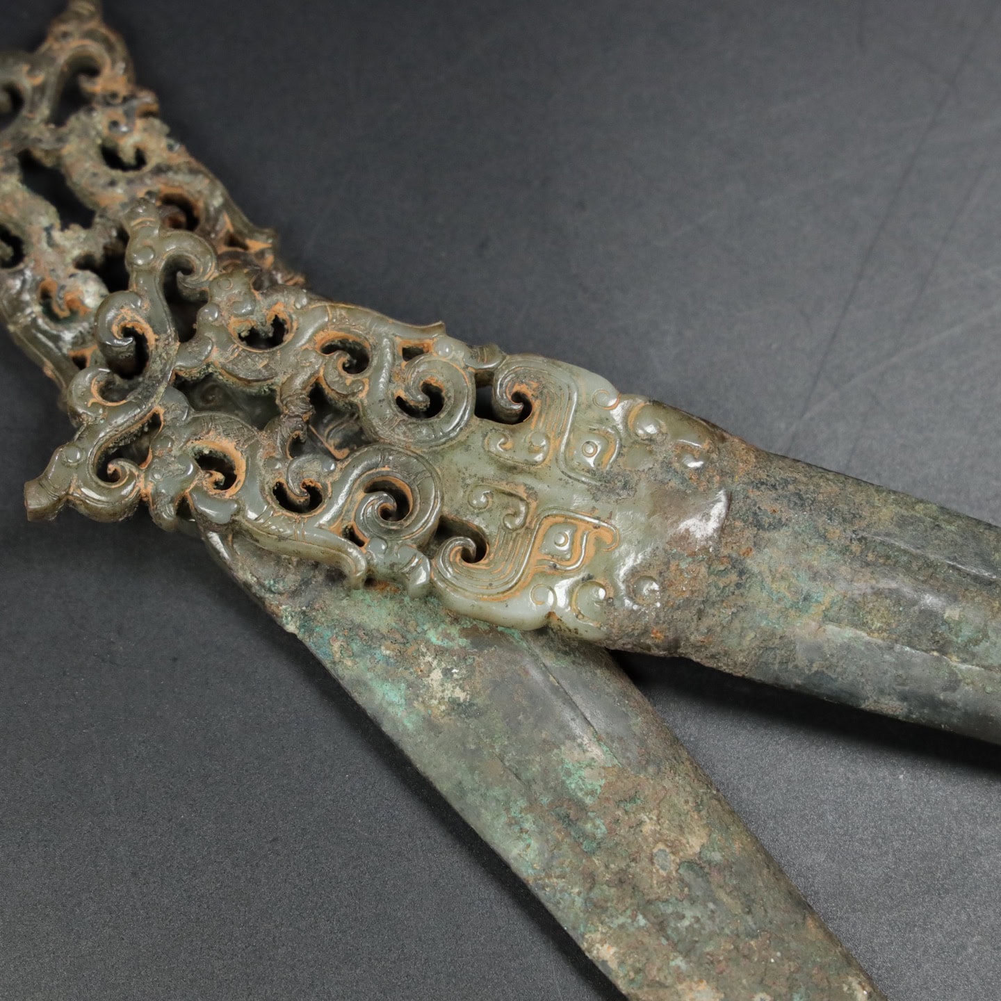 Chinese Natural Jade Carved weapons