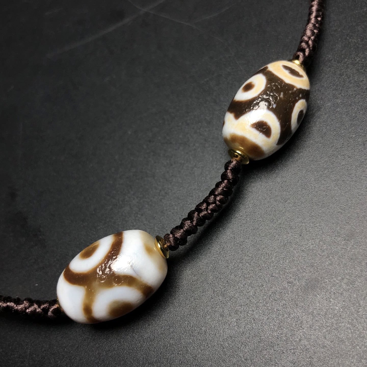 Chinese Natural Agate DZI Beads