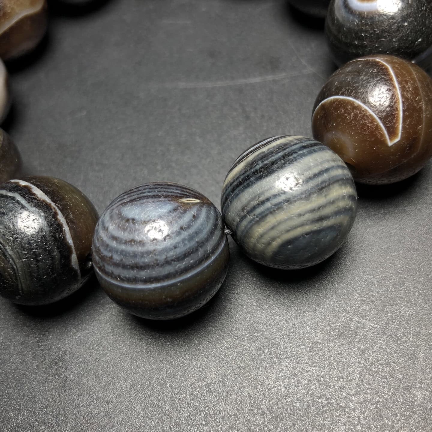 Chinese Natural Agate DZI Beads