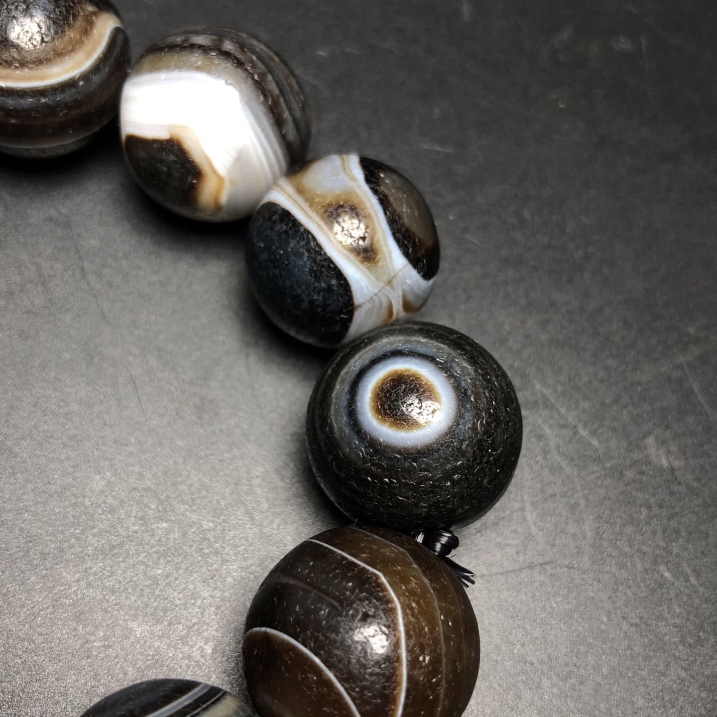 Chinese Natural Agate DZI Beads