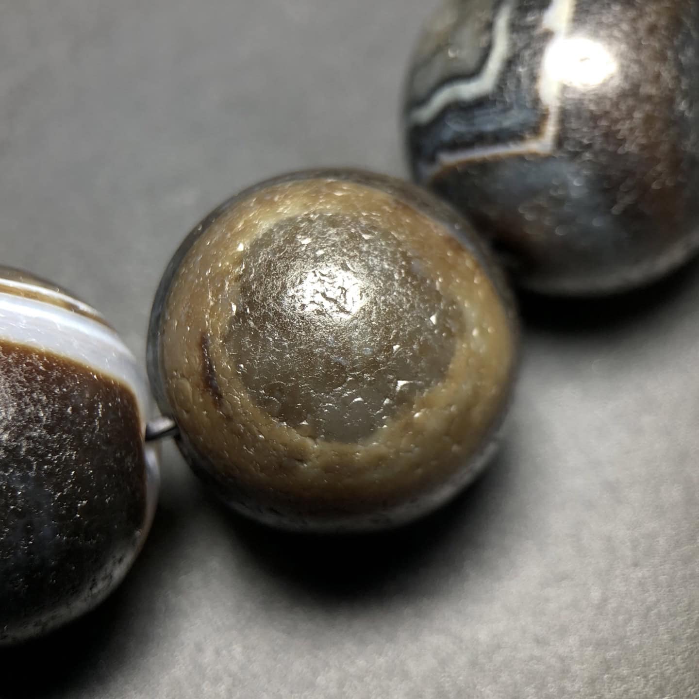 Chinese Natural Agate DZI Beads