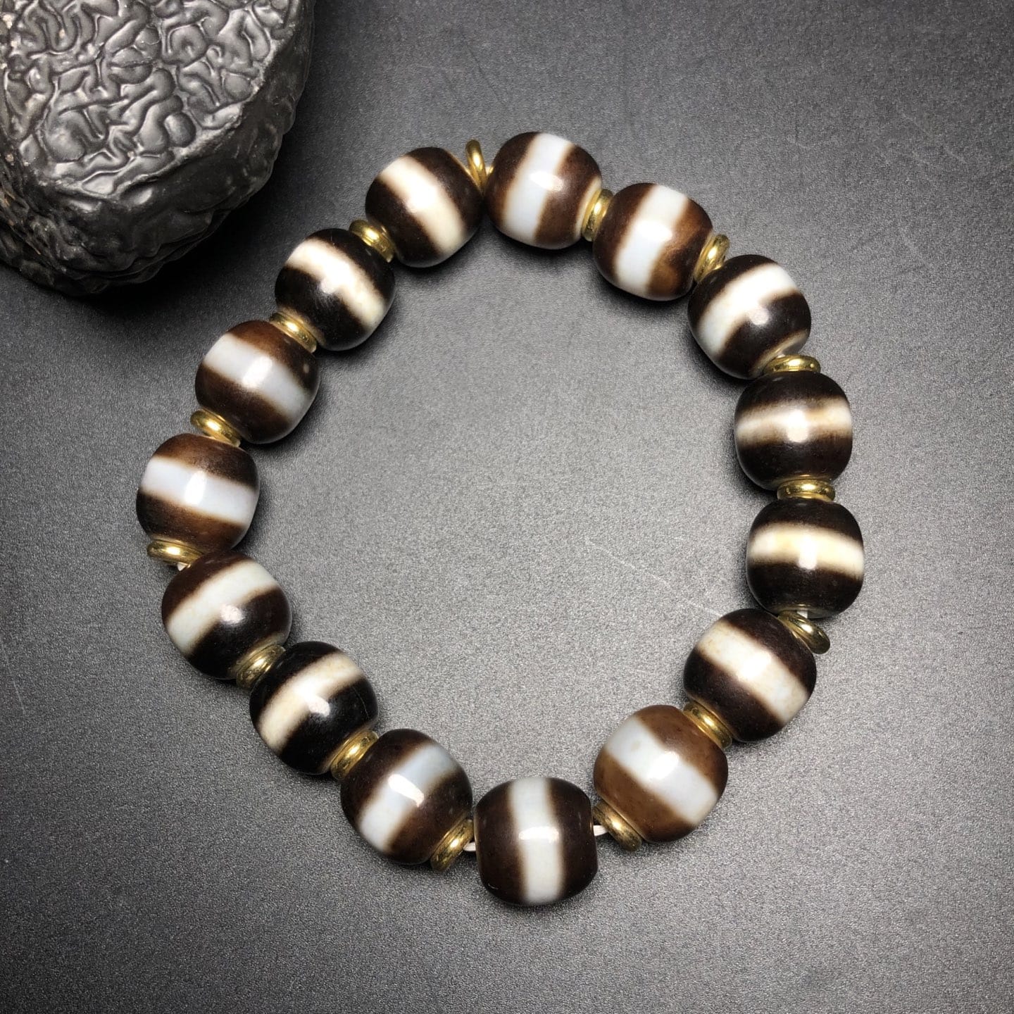 Chinese Natural Agate DZI Beads