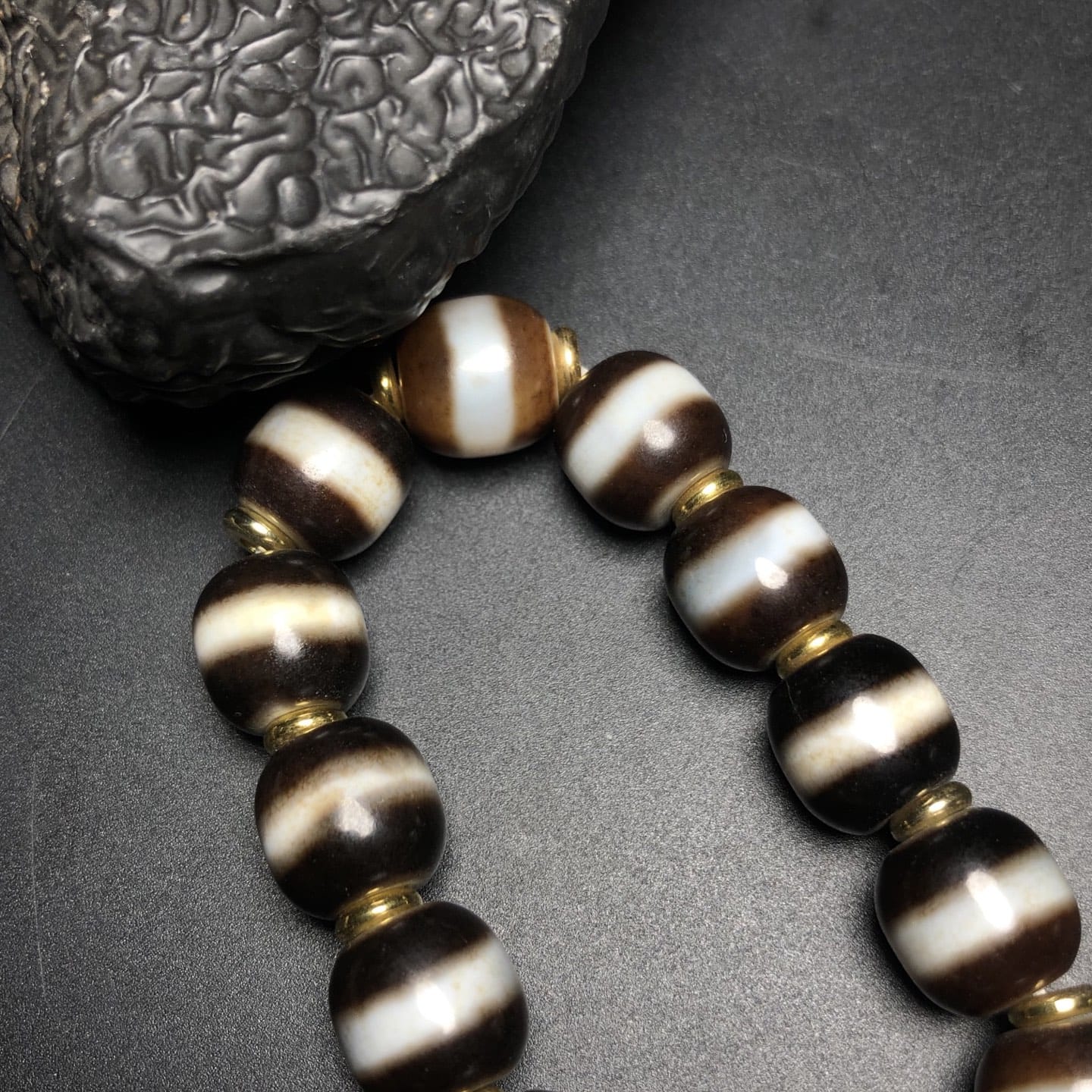 Chinese Natural Agate DZI Beads