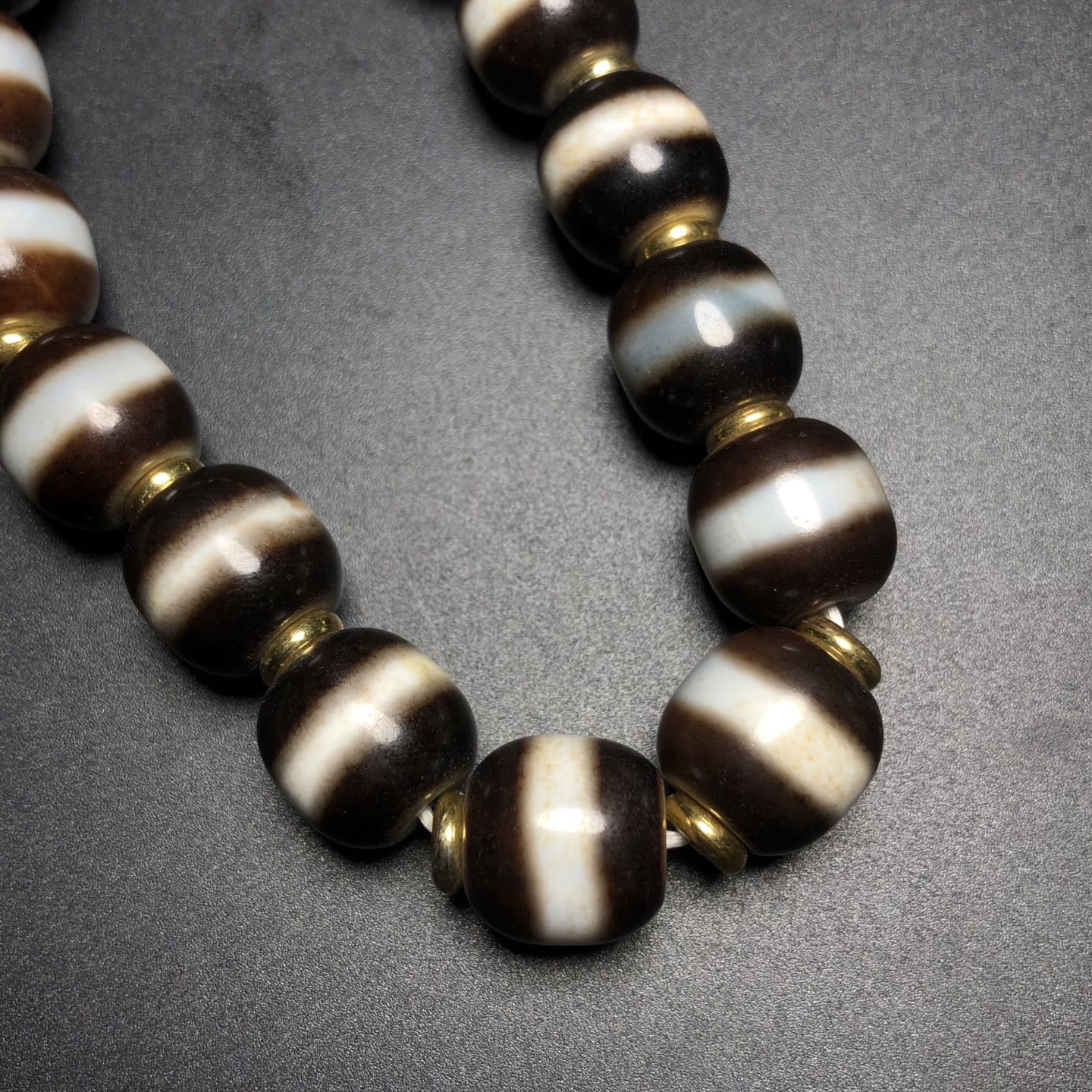 Chinese Natural Agate DZI Beads