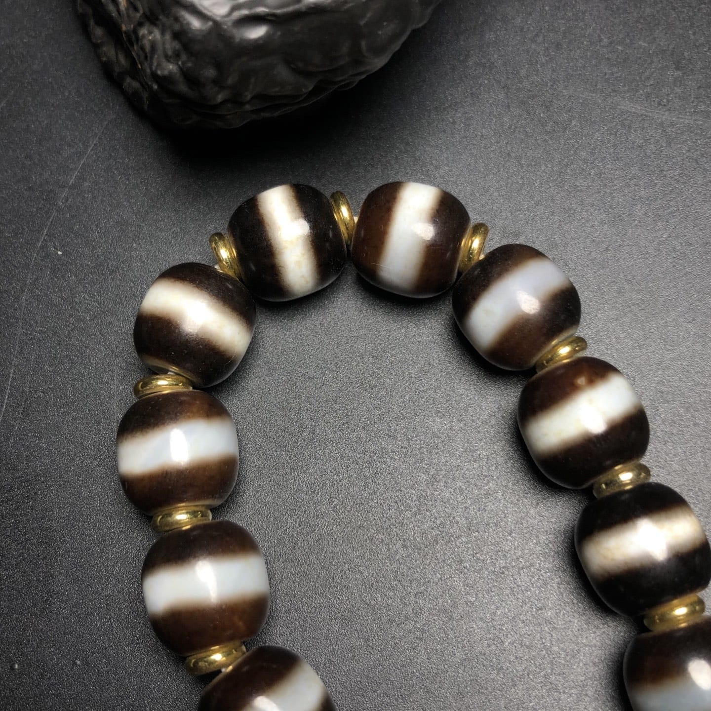 Chinese Natural Agate DZI Beads