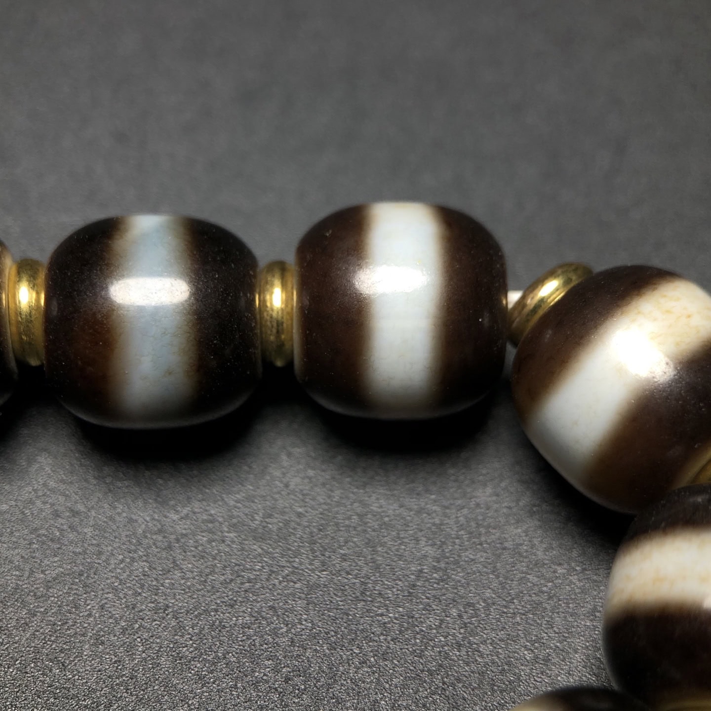 Chinese Natural Agate DZI Beads