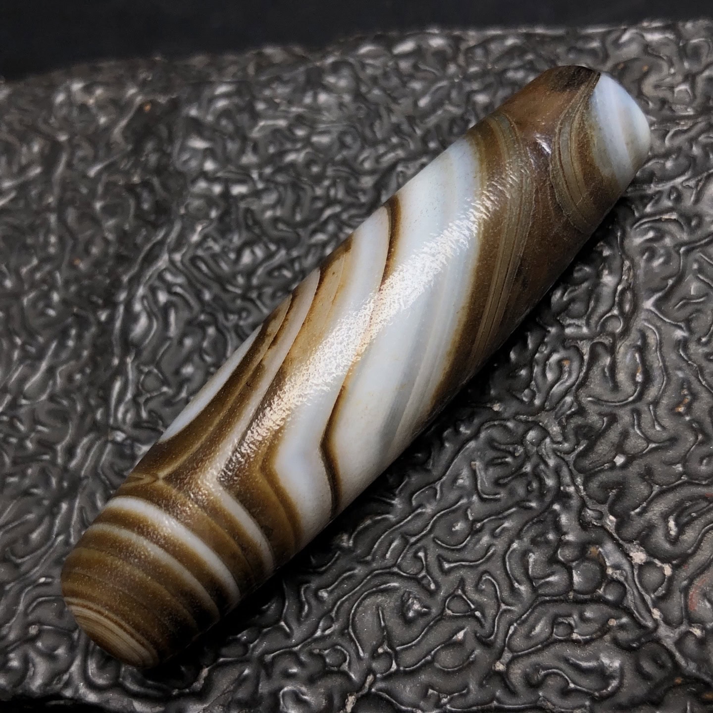 Chinese Natural Agate DZI Beads
