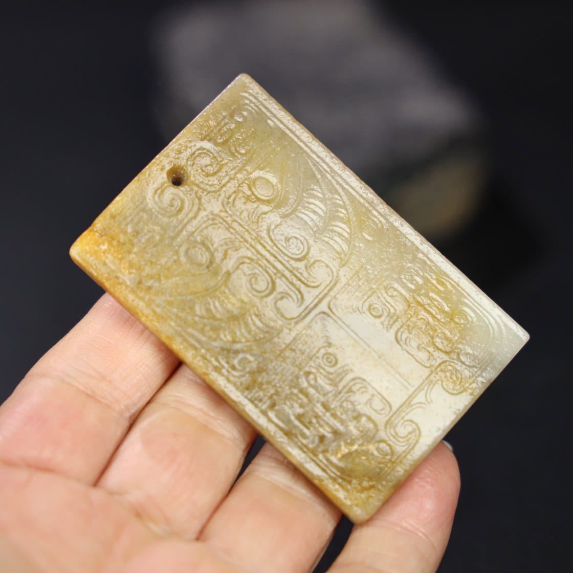 Chinese Natural Jade Carved Pendant