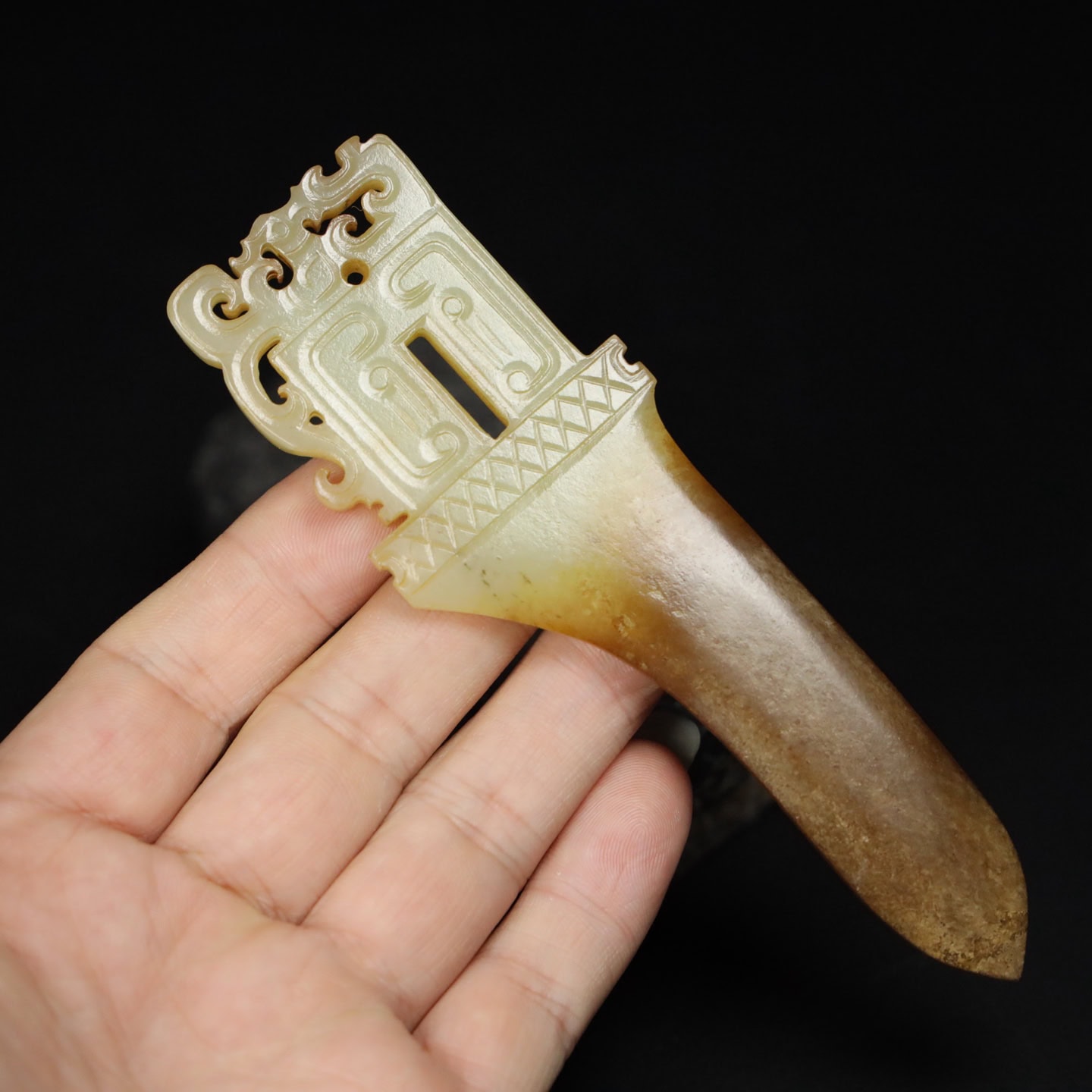 Chinese Natural Jade Carved House
