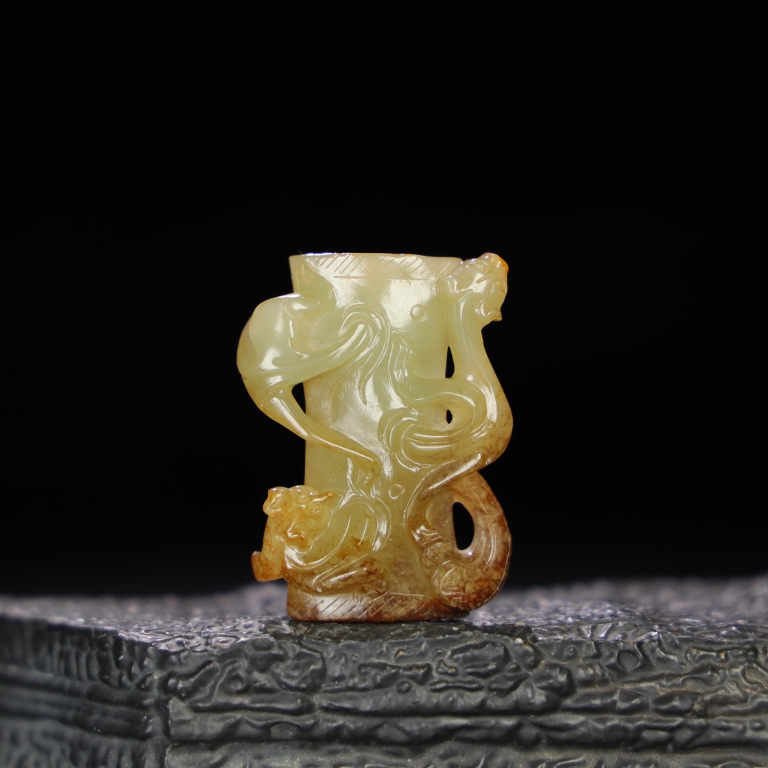 Chinese Natural Jade Carved Ornament