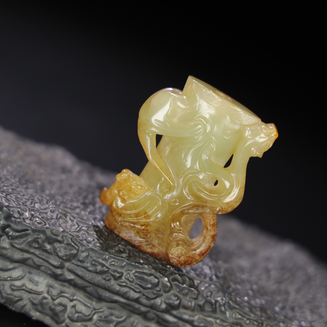 Chinese Natural Jade Carved Ornament