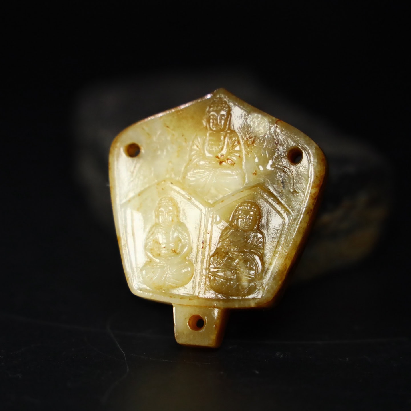 Chinese Natural Jade Carved Buddha amulets