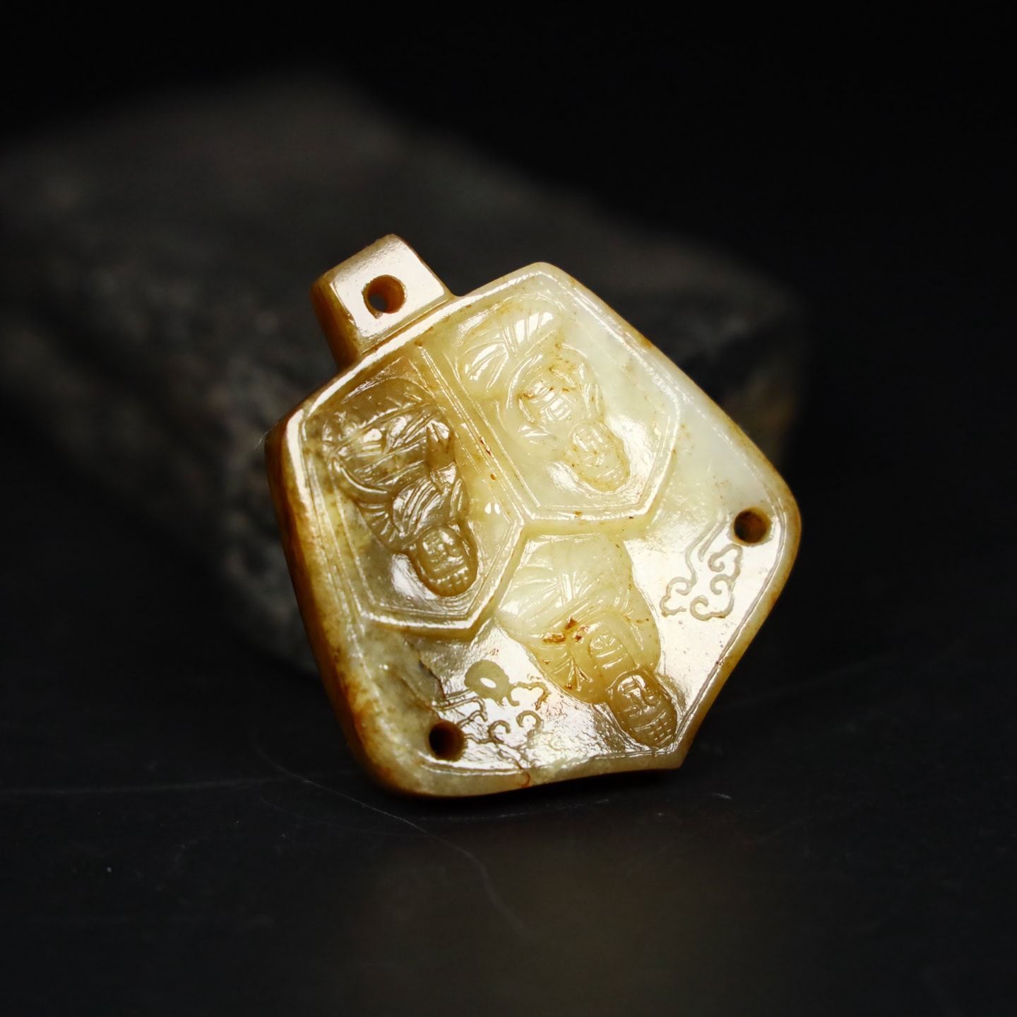 Chinese Natural Jade Carved Buddha amulets
